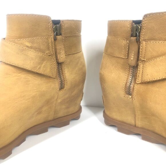 Sorel Joan Of Arctic II Elk Wedge Buckle Boot Booties Waterproof Leather 9.5 - Picture 4 of 11